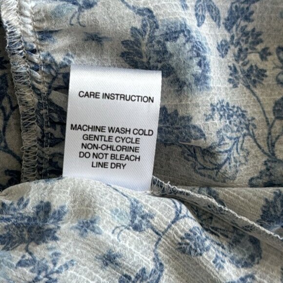 Super Natural by Secret Mission Dress Chiffon Ruffle Blue Floral M - Picture 16 of 16